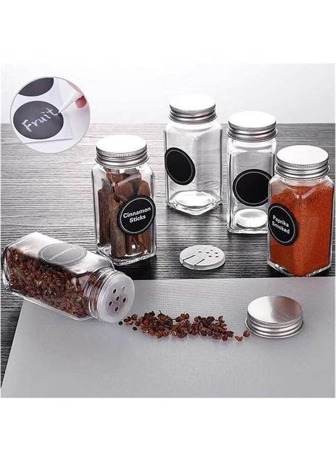24-Piece Glass Seasoning Jar Set, Spice Jar, Seasoning Storage Bottle In Cabinet Drawer 10.5x4.3cm