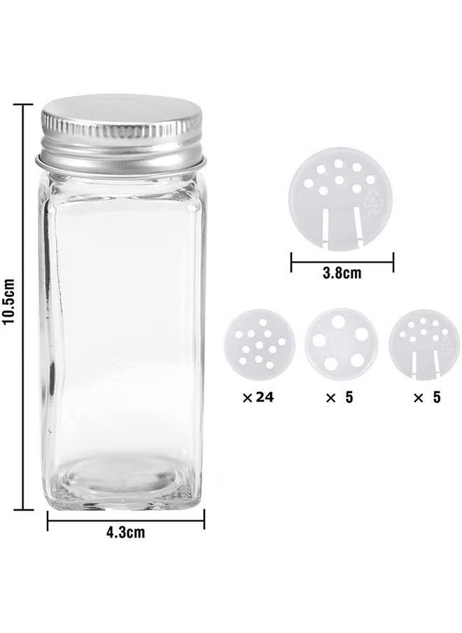 24-Piece Glass Seasoning Jar Set, Spice Jar, Seasoning Storage Bottle In Cabinet Drawer 10.5x4.3cm