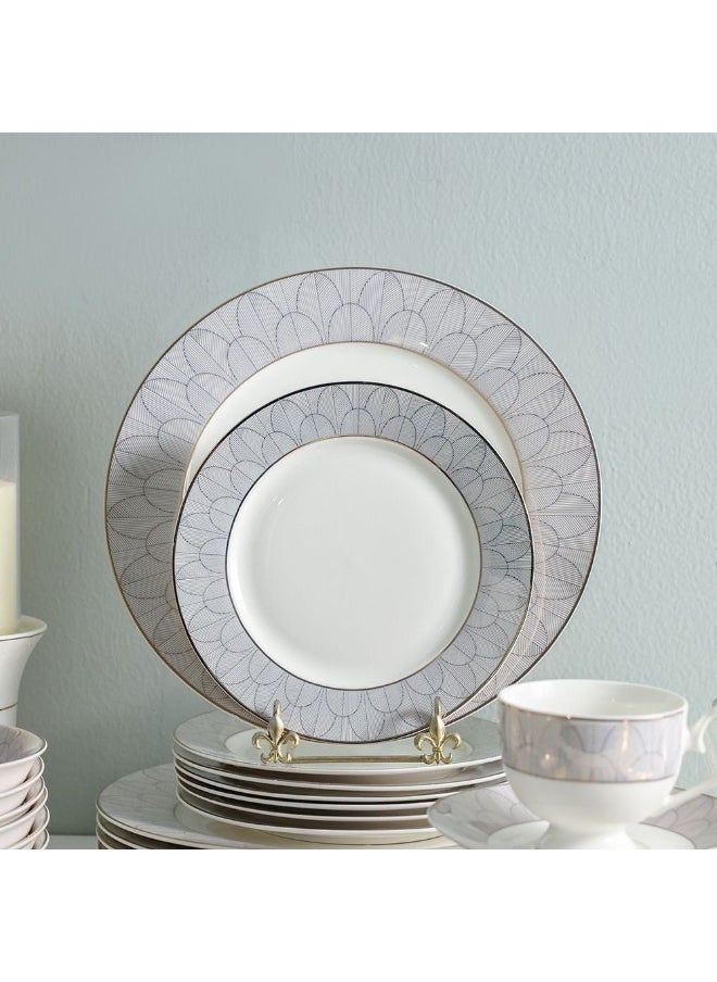 Eleganza 44-Piece New Bone China Dinner Set Serves 8 Elegant And Durable Perfect For Formal Dining Special Occasions Or Everyday Use Includes Plates Cups And Saucers