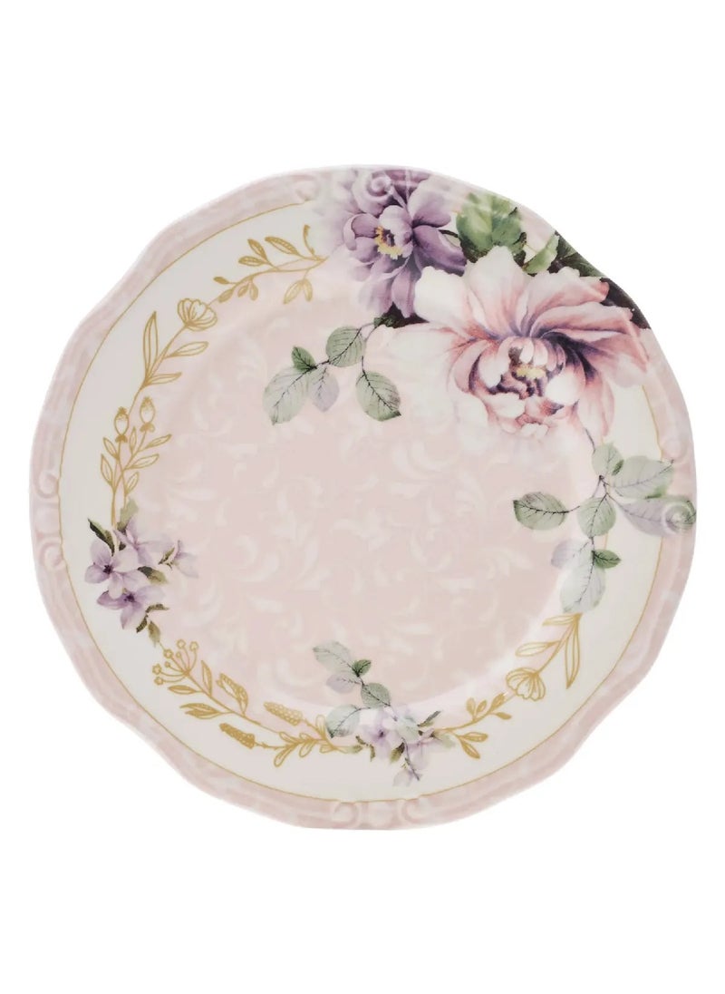 Flory Stoneware 24-Piece Dinner Set – Floral Theme for 6 Persons