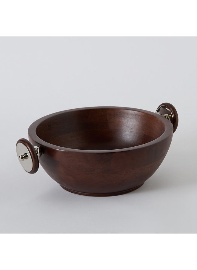 Obje Wooden Bowl with Wheel Handle 33 x 11.5 x 25.5 cm