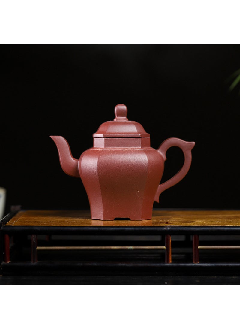 Yixing Raw Zisha Handcrafted Teapot Bafang palace lantern pot 300ml/purple clay