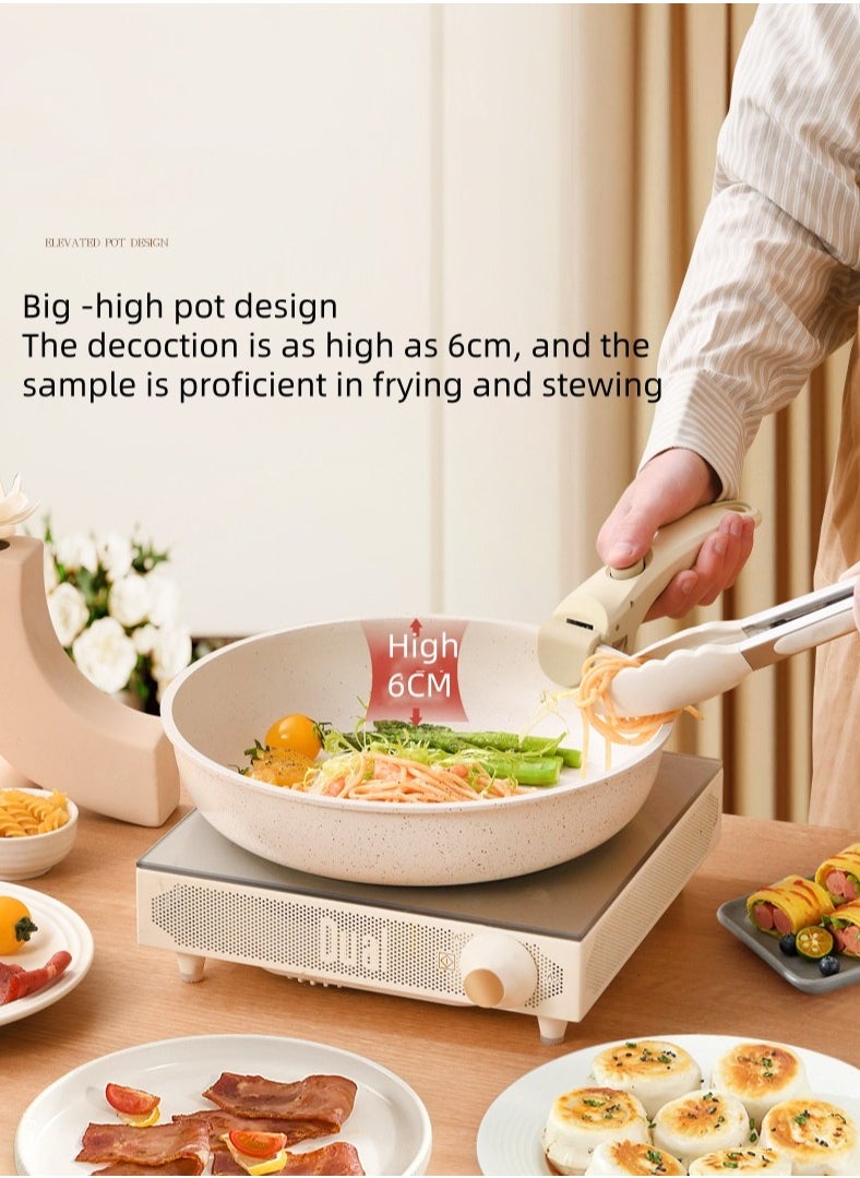 Wok And Cookware Set - 5-Piece Non-Stick Kitchen Pot Set. The Pots Are Non-Stick And Come With Detachable Handles. They Are SuitableFor Various Stoves Including Gas Stoves, Induction Cookers, Electric Ceramic Stoves, Etc. (The Pot Body Can Be Placed In The Oven.)