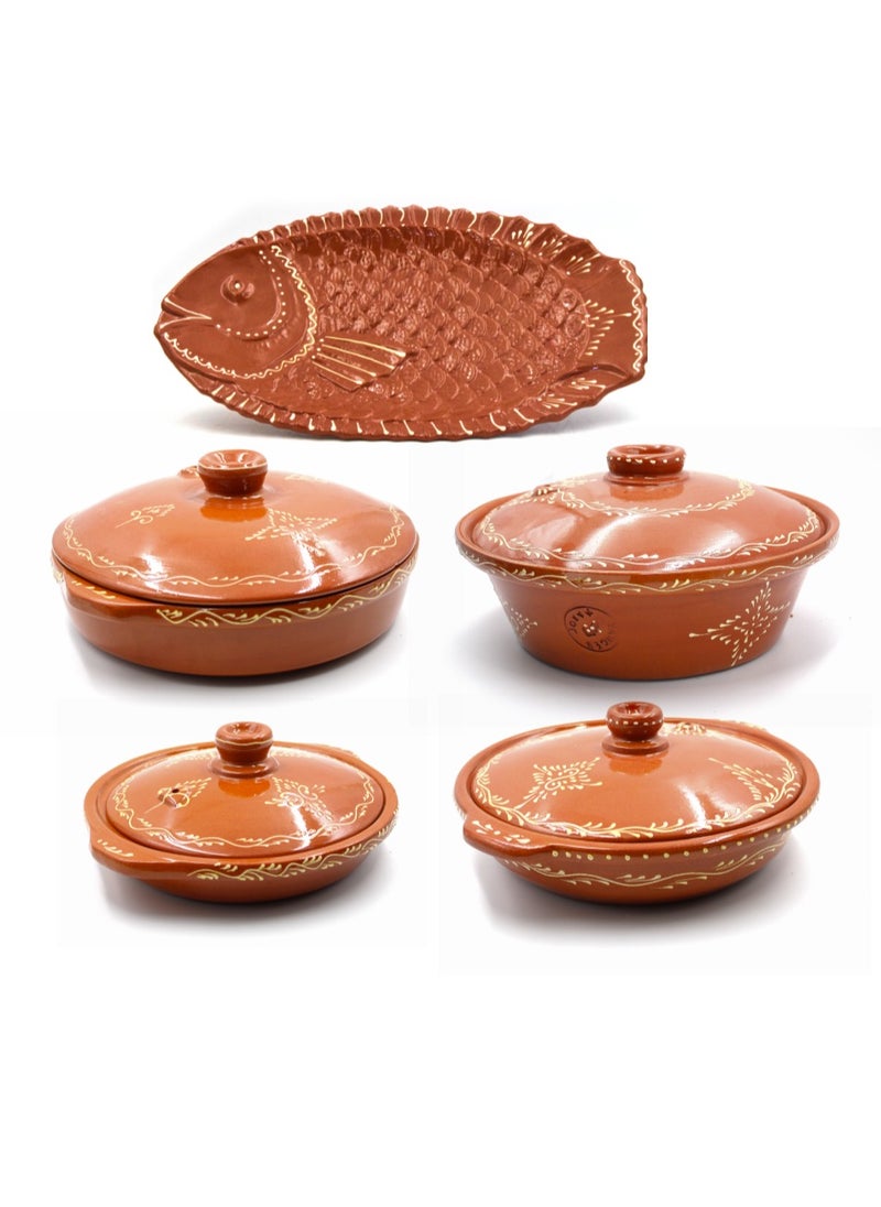 Set of 5 Moroccan handmade Cooking Ware