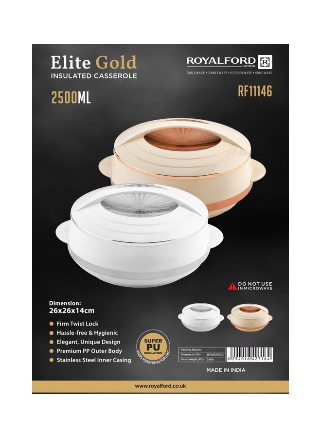 Elite Gold Casserole White 2500ml