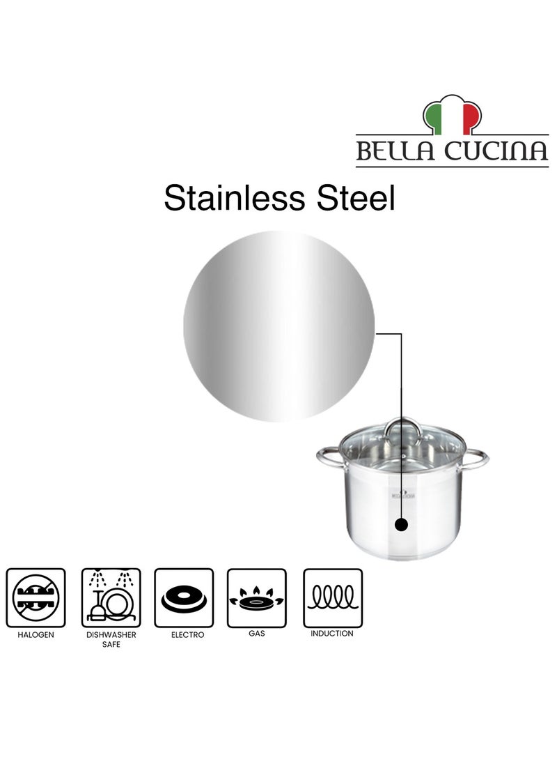 Bella Cucina 6 Pcs Set Casserole With Glass Lid  28*22Cm 14 L 30*23Cm 16L 32*24Cm 19 L, Exceptional Durability and Strength Safe Cooking Pot