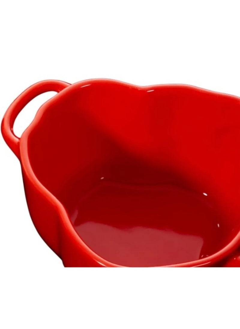 Ceramic Pepper Bowl Red 12 cm – Small Casserole with Non-Stick Coating