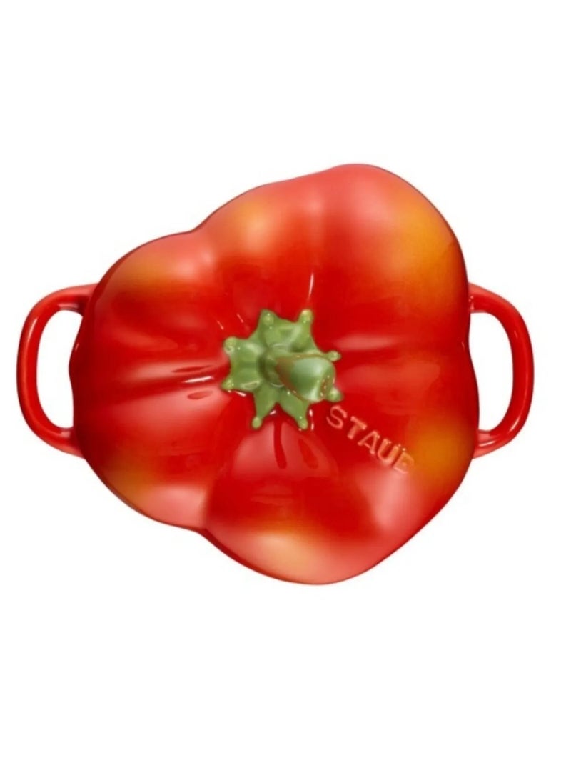 Ceramic Pepper Bowl Red 12 cm – Small Casserole with Non-Stick Coating