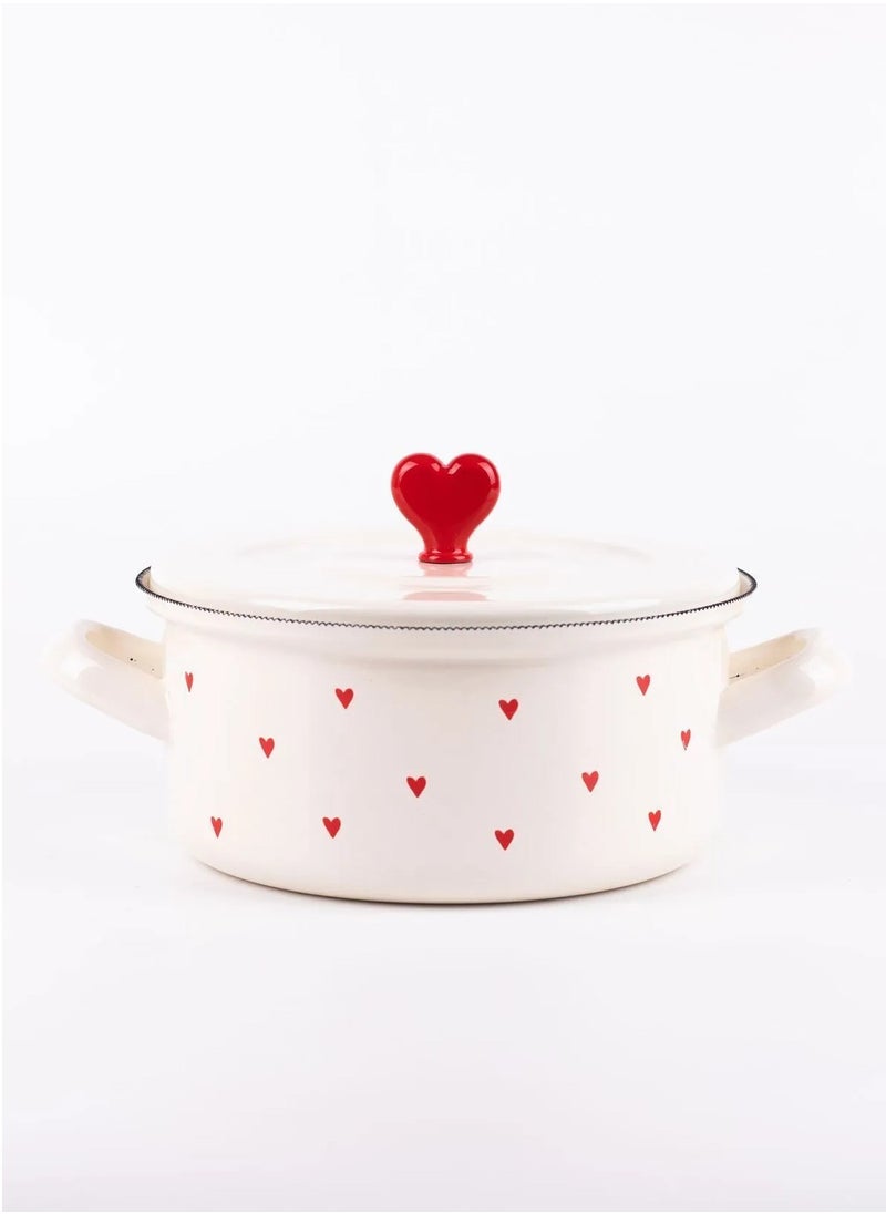 Cupid 18 cm Short Enamel Pot (1.5 L) – Durable, Hygienic, and Easy to Clean