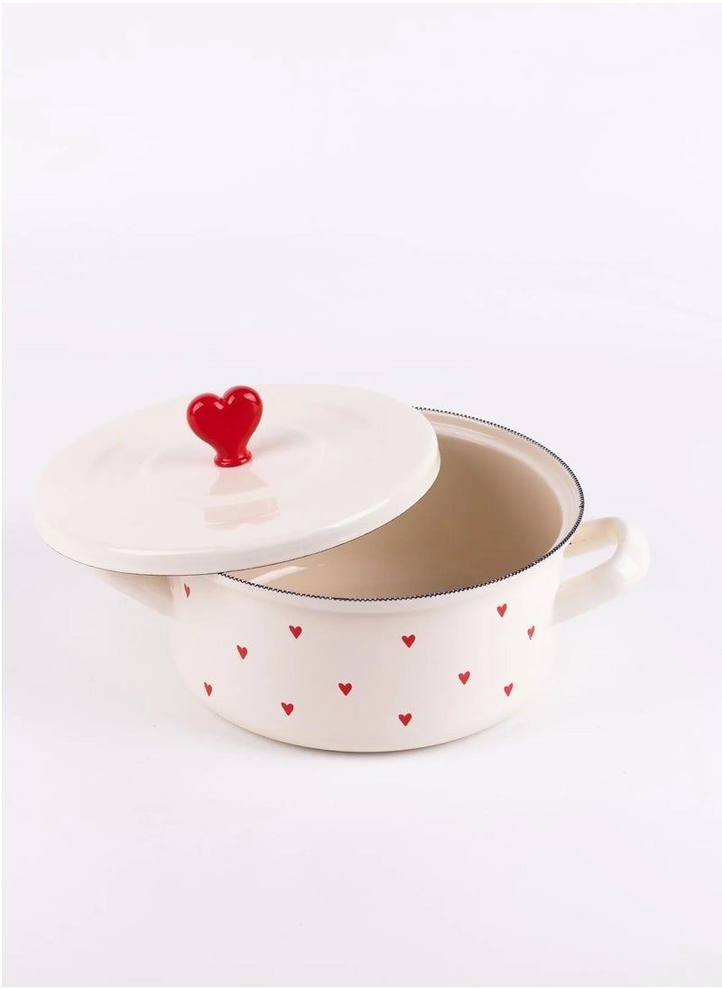 Cupid 18 cm Short Enamel Pot (1.5 L) – Durable, Hygienic, and Easy to Clean