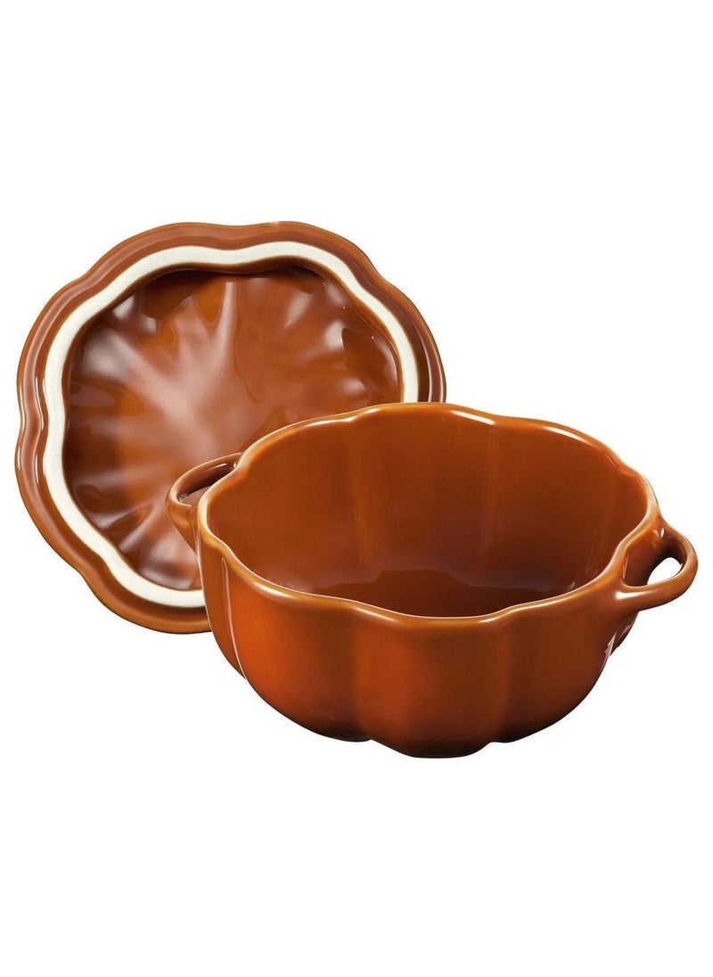 Ceramic Cocotte Cinnamon Pumpkin Pot 12 cm 500 ml – Small Casserole Dish