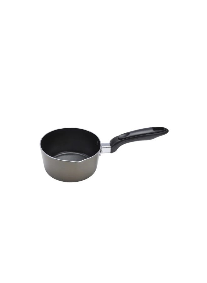 Non-Stick Milk Pan – 14cm/1 Litre Saucepan – Pouring Spout with Ergonomic Handle - Tea Pan Saucepan Milk Pot – Ideal as Coffee Pot, Tea Pot, Milk Pot And Small Saucepan Brown/Black 14cm