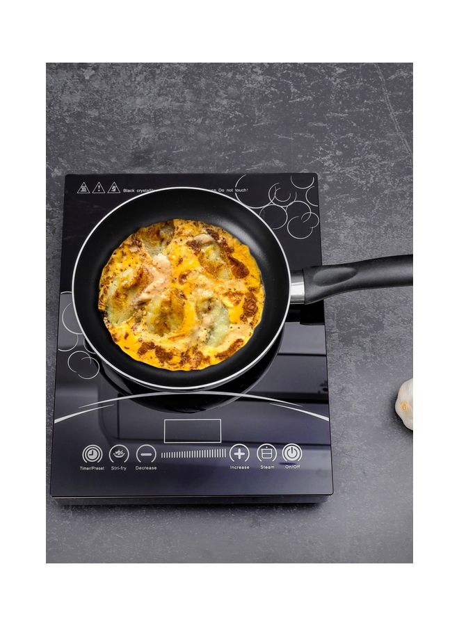 Aluminum Fry Pan Strong Aluminum Body With Non-Stick Coating And Bakelite Handle Heat Resistant Exterior, Compatible With Hot Plate, Halogen, Ceramic And Gas Stovetops Black 32cm