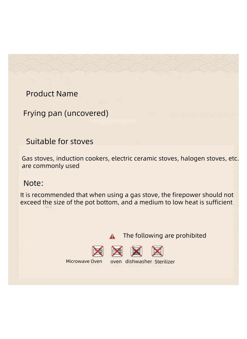 Non-Stick And Easy To Clean. Lt Is Suitable For Cooking Eggs, Omelets, Pancakes, Crepes, Frying Steaks. Lt Is A Flat-Bottomed Pan, An Egg Frying Pan That Can Be Used On Gas Stoves And Other Cookers