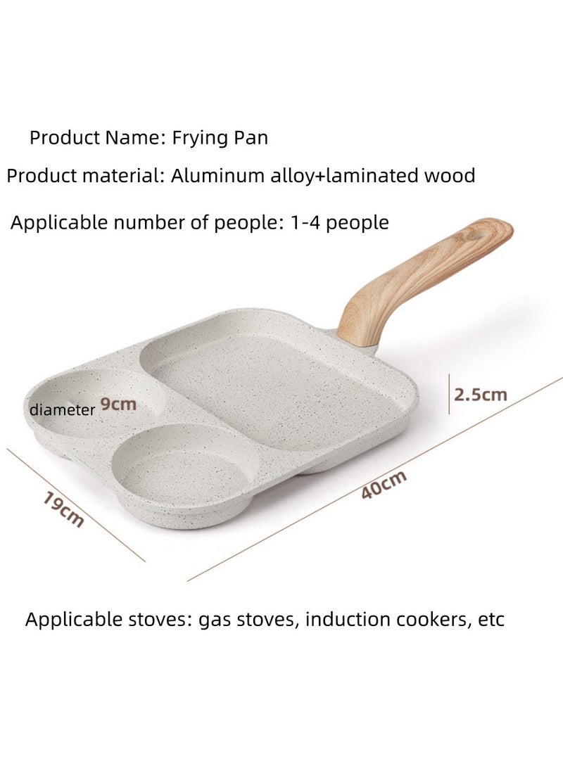 Detachable Flat-Bottomed Pan, Non-Stick Stove Baking Tray, Three-In-One Breakfast Pan, Egg Frying Pan, Steak Frying Pan With Detachable Handle, Suitable For Gas Stoves, Induction Cookers, Etc.