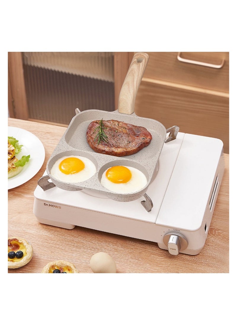 Detachable Flat-Bottomed Pan, Non-Stick Stove Baking Tray, Three-In-One Breakfast Pan, Egg Frying Pan, Steak Frying Pan With Detachable Handle, Suitable For Gas Stoves, Induction Cookers, Etc.