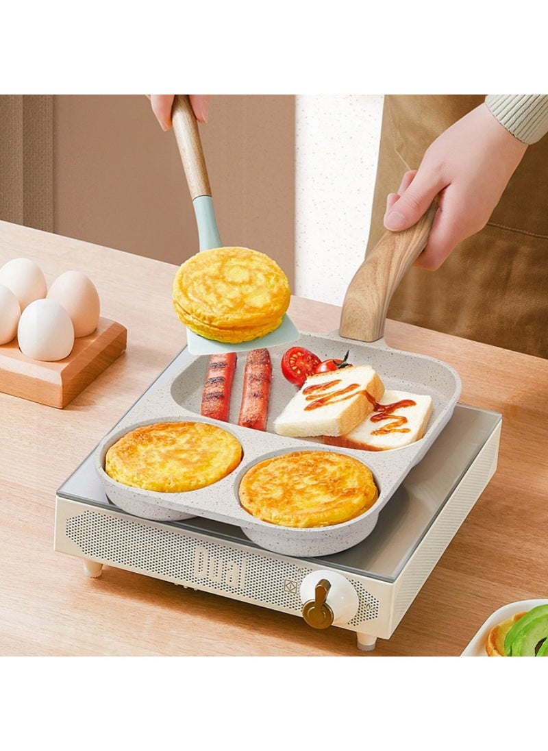 Detachable Flat-Bottomed Pan, Non-Stick Stove Baking Tray, Three-In-One Breakfast Pan, Egg Frying Pan, Steak Frying Pan With Detachable Handle, Suitable For Gas Stoves, Induction Cookers, Etc.