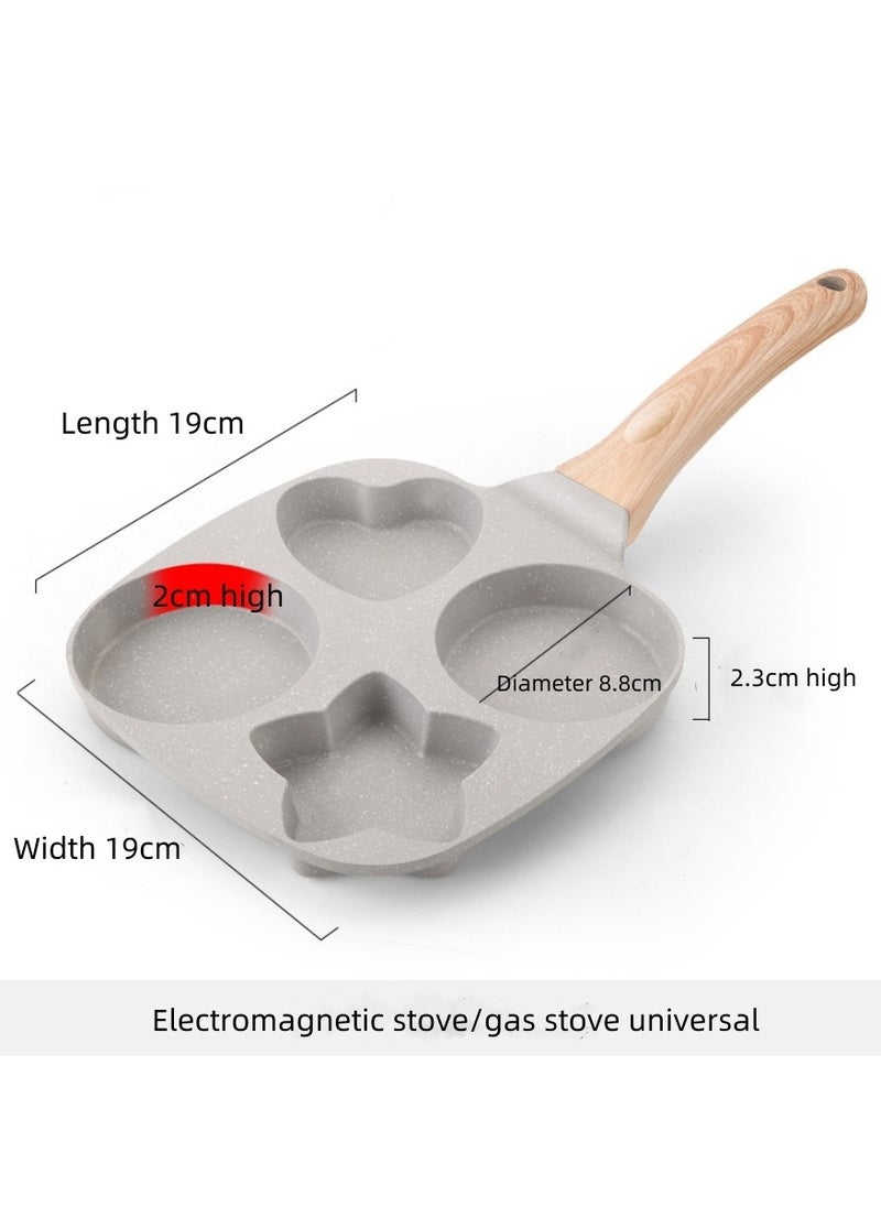 The Egg Frying Pan Is Non-Stick. Lt Is An Aluminum Alloy Pan For Making Breakfast Pancakes. The Egg Hamburger Frying Pan Comes With A Wooden Handle And Is Suitable For Gas Stoves, Induction Cookers, Etc.