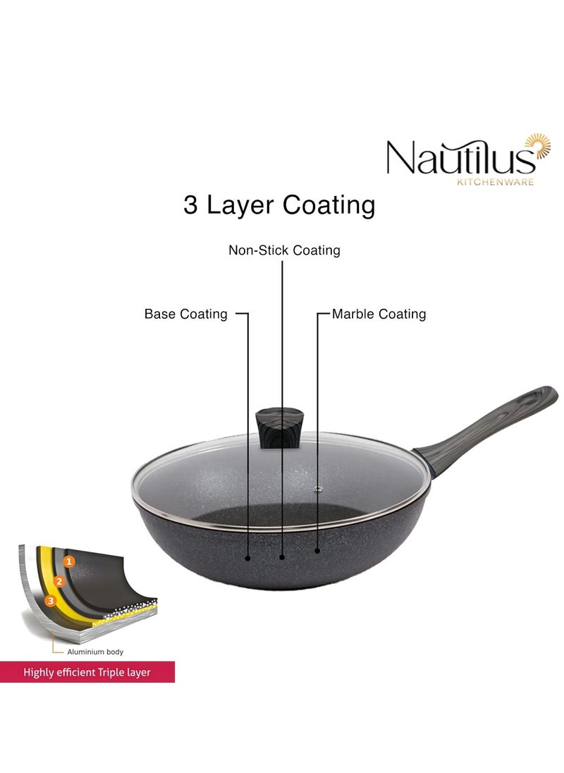 Nautilus Deep Fry Pan 28cm Forged Aluminium