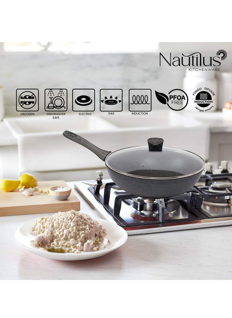 Nautilus Deep Fry Pan 28cm Forged Aluminium