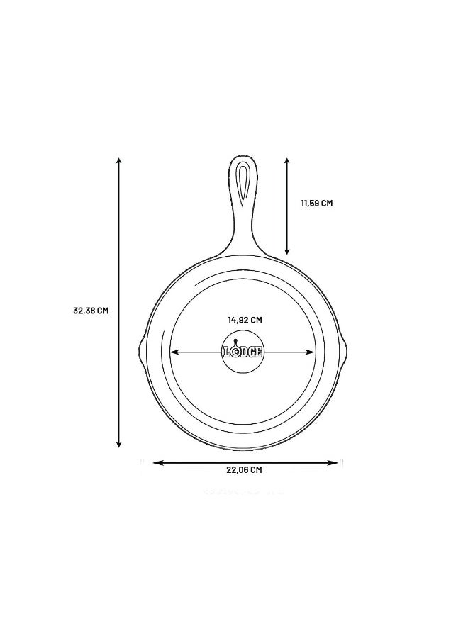 20.3 cm   8 Inch Pre-Seasoned Cast Iron Round Skillet Frying Pan  Black