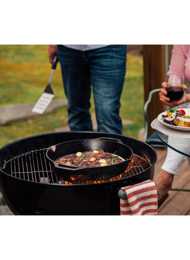 Ribbed Loop Handle Skillet  Black