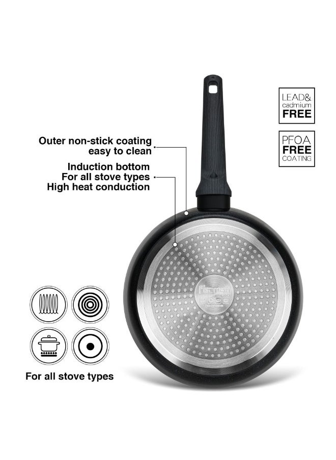 Fissman Deep Frying Pan Ferro 24X7Cm With Induction Bottom Aluminium With Non-Stick Coating Durable And Heat-Resistant Perfect For Frying Searing And Cooking