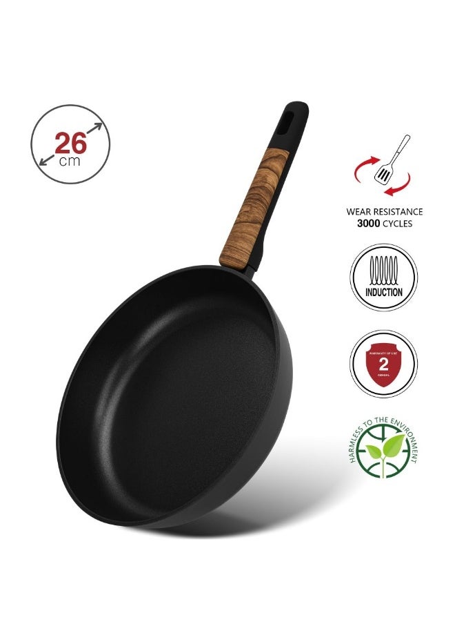 Fissman Frying Pan Feorella With Induction Bottom Aluminium With Non-Stick Coating Durable And Heat-Resistant Perfect For Frying Searing And Even Cooking 26X5.5Cm