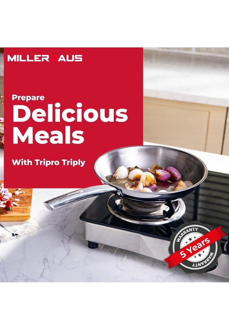 Millerhaus Tri-Ply Frypan 24cm Stainless Steel