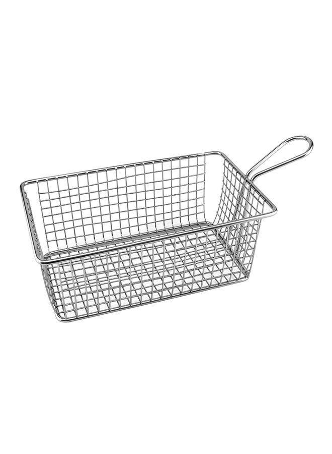 Stainless Steel Fry Basket Silver 12x20x8centimeter