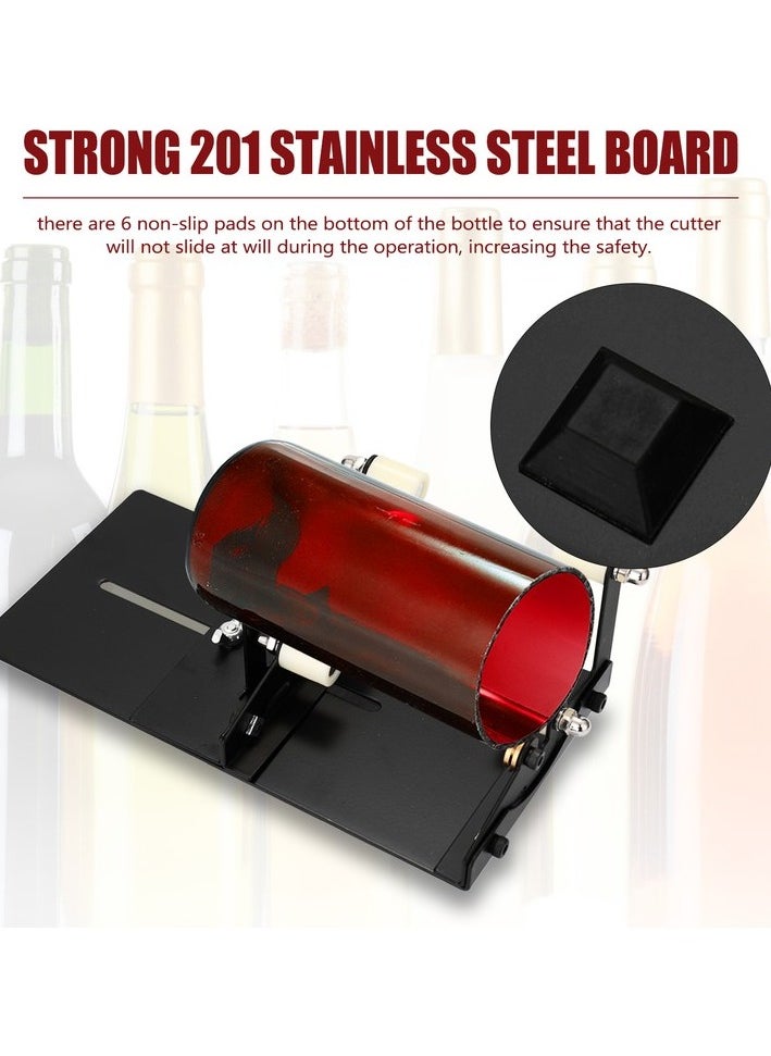 Adjustable glass bottle cutter - black Colour:Black Color / Character:Brown