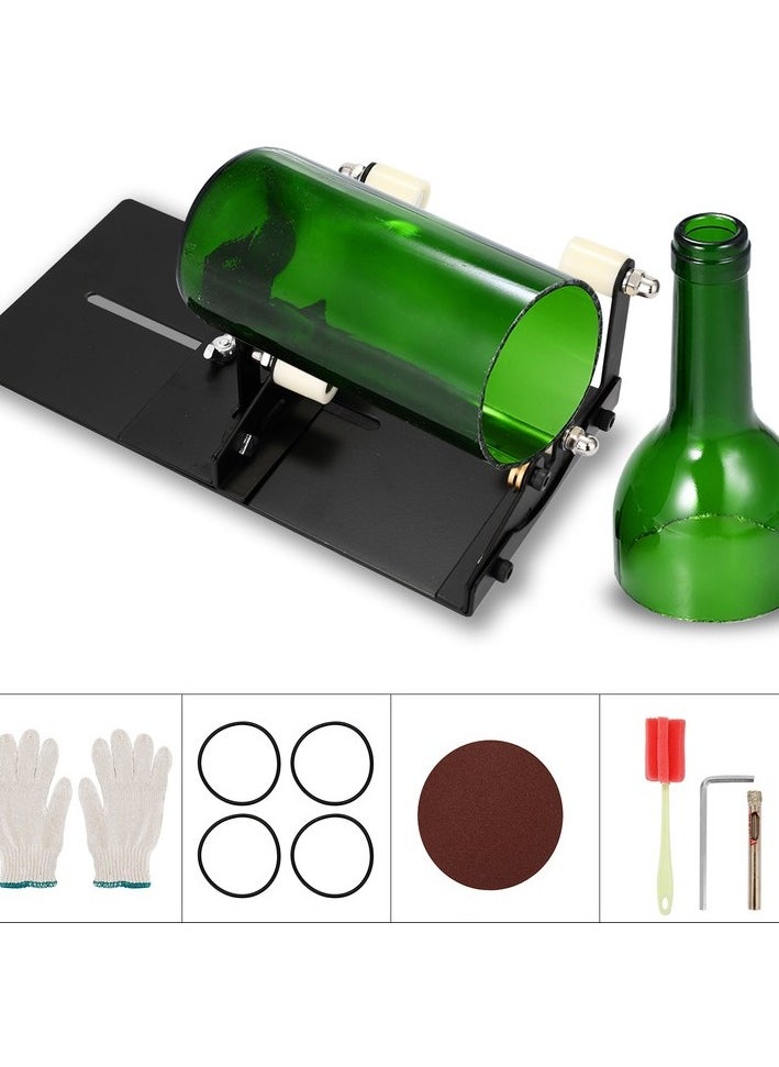 Adjustable glass bottle cutter - black Colour:Black Color / Character:Brown