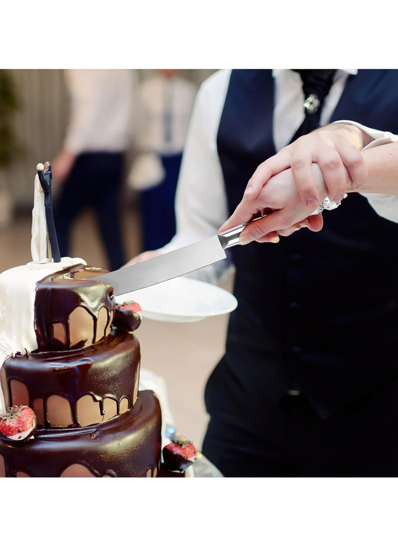 Cake Serving Set, Cake Pie Pastry Servers with Acrylic Faux Crystal Handles, Stainless steel Cake Knife and Server Set Perfect For Wedding, Parties and Events