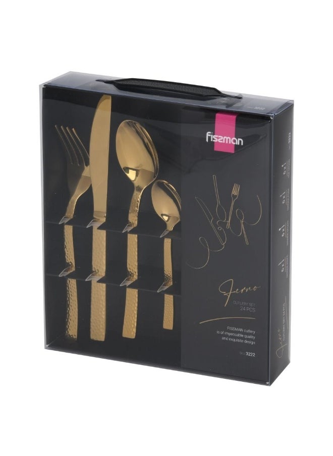 Fissman 24-Piece Cutlery Set Erno Series High Quality Stainless Steel Flatware Elegant Design Perfect For Daily Use And Special Occasions