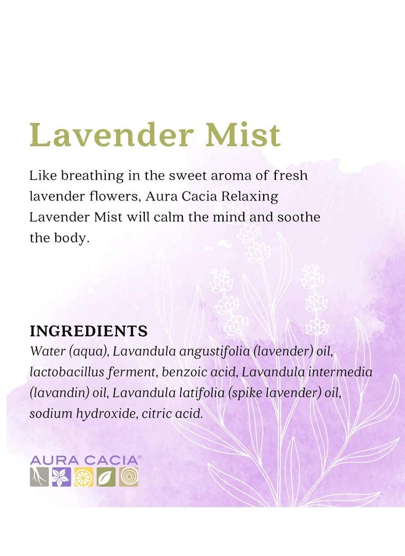 Aura Cacia Relaxing Lavender Aromatherapy Mist, 4-Ounce, Lavender Pure Essential Oils, Sweet & Floral Aroma