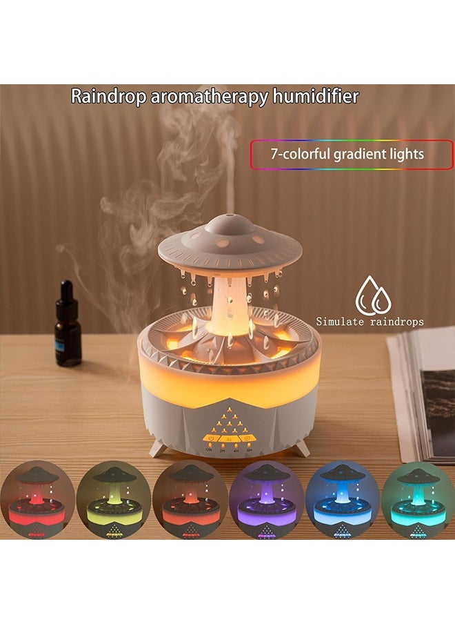 Raindrop Humidifier for Bedroom Large Room -Air Humidifiers and Aromatherapy Diffuser,Ultrasonic humidifier,Quiet humidifier with Ambient Light & 4 Timer,Waterless Auto Off (With Remote Control)