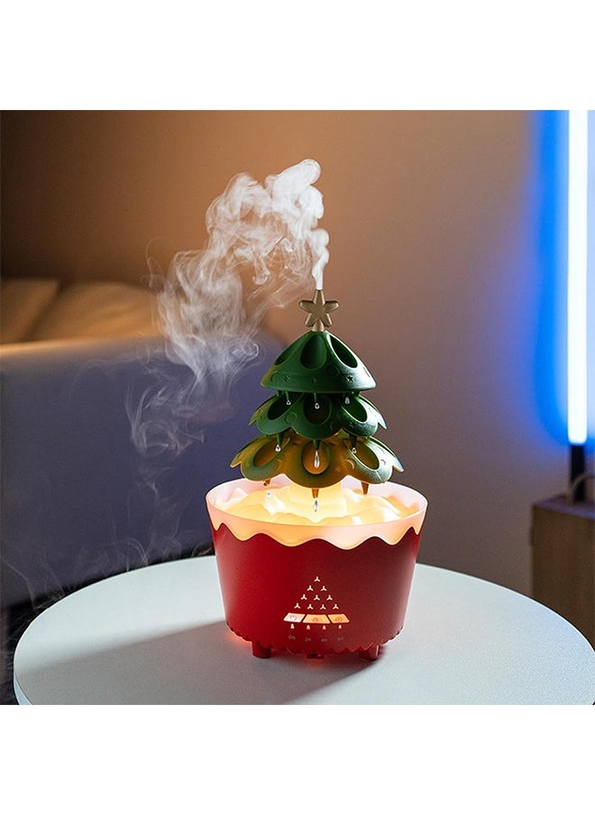 Tree Diffuser, Tree Shape Essential Oil Diffuser,  Oil Diffuser with Rain Drip, 7 Color Led Lights Remote Control Small Aromatherapy Diffusers (Red)