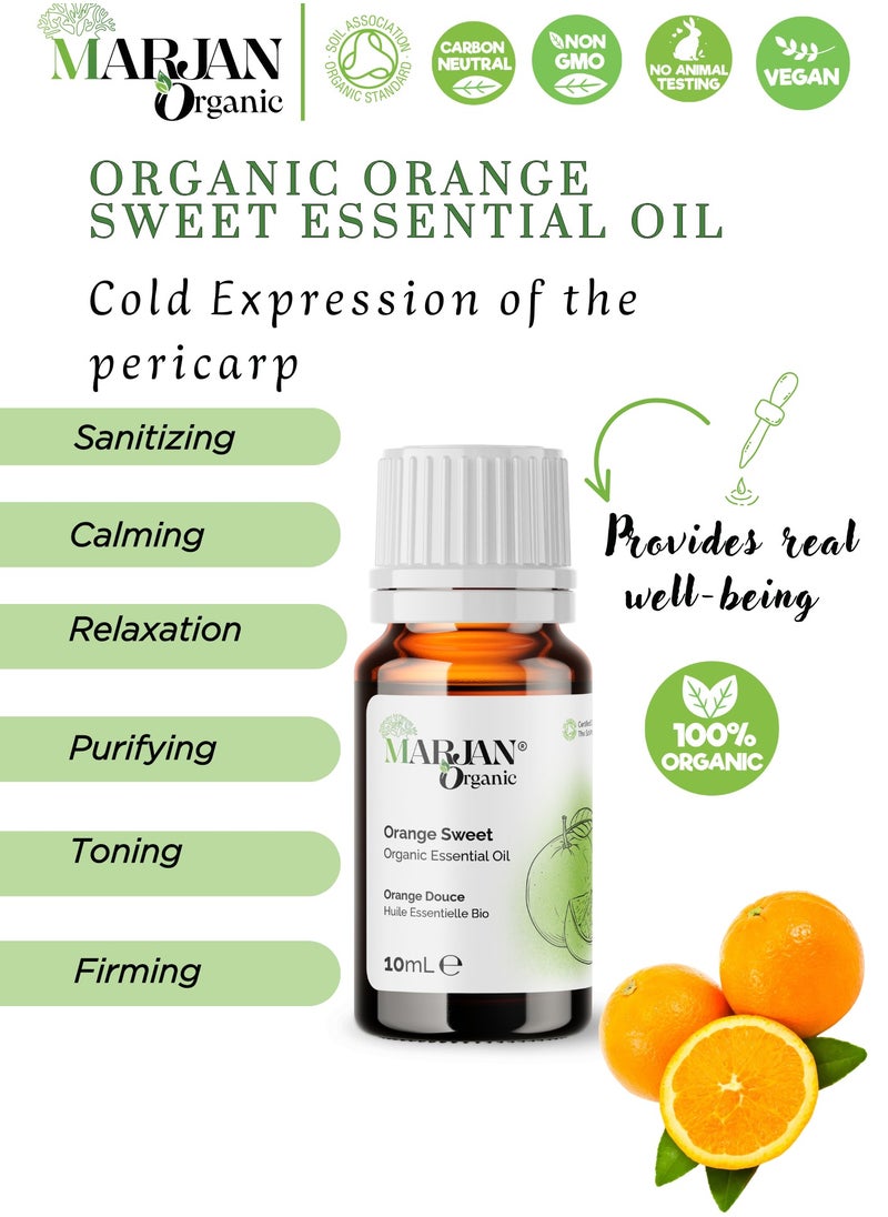 Orange Sweet Essential Oil 10ml - Certified Organic by The Soil Association