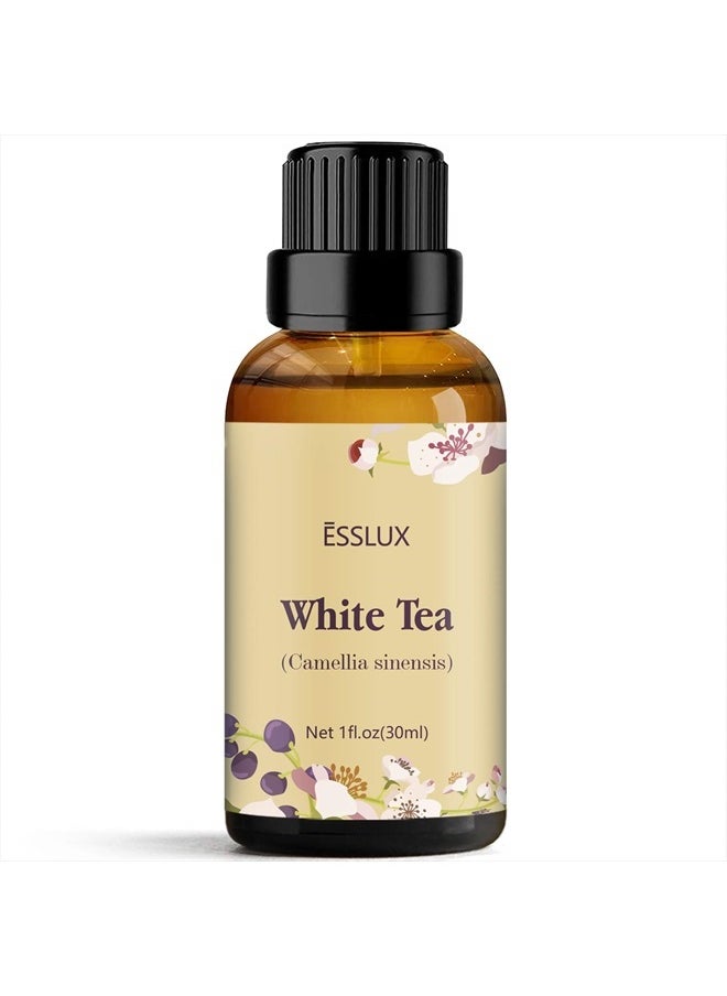 White Tea Essential Oil, ESSLUX Aromatherapy Essential Oils for Diffuser, Massage, Soap, Candle Making, Home Fragrance, 30 ml