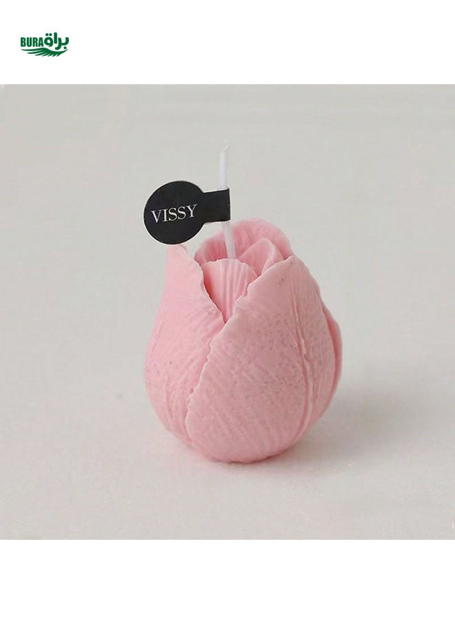 1pc Tulip Scented Candle Valentine's Day Souvenir Handmade Simulation Creative Gift Ornament Flower Shape Candle Candle