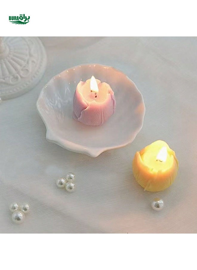 1pc Tulip Scented Candle Valentine's Day Souvenir Handmade Simulation Creative Gift Ornament Flower Shape Candle Candle