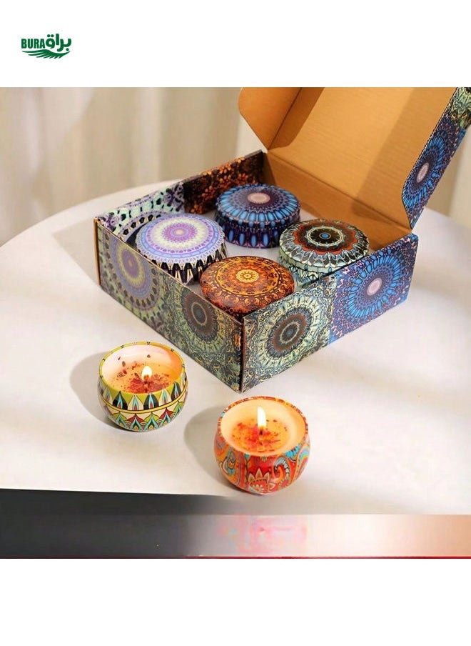 4pcs Scented Candles Set With Box, Random Color