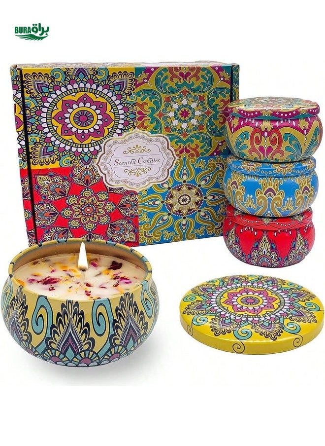 4pcs Scented Candles Set With Box, Random Color