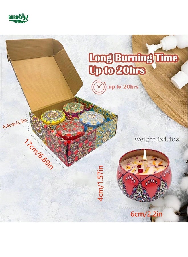 4pcs Scented Candles Set With Box, Random Color