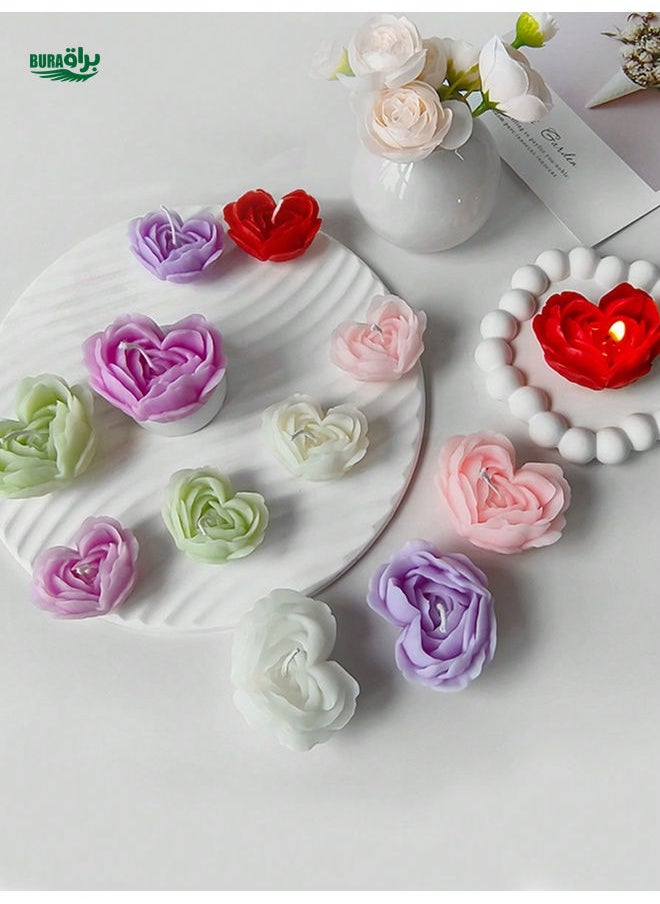 Love Roses Scented Candles, Birthday Gifts And Valentine's Holiday Gifts, Fresh Air, Increase The Atmosphere Of The Home, Shooting Environment Props (2 Sizes Optional)Wedding Party Prop, Birthday Favors, Soy Wax, White Beeswax Halloween,Spooky,Autumn,Festival,Holiday Christmas,Winter,Holiday,Festival