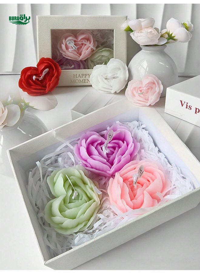 Love Roses Scented Candles, Birthday Gifts And Valentine's Holiday Gifts, Fresh Air, Increase The Atmosphere Of The Home, Shooting Environment Props (2 Sizes Optional)Wedding Party Prop, Birthday Favors, Soy Wax, White Beeswax Halloween,Spooky,Autumn,Festival,Holiday Christmas,Winter,Holiday,Festival