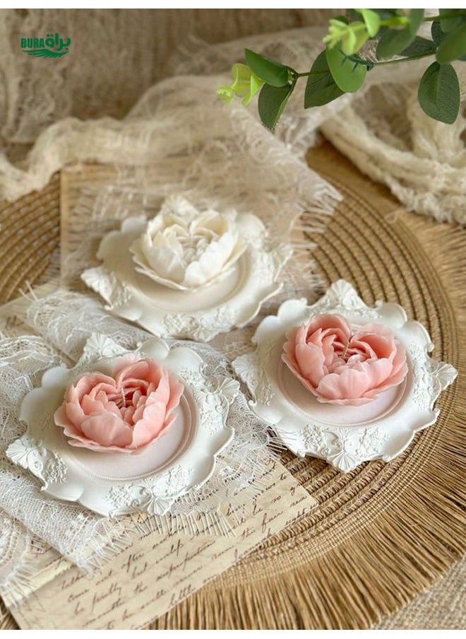 Love Roses Scented Candles, Birthday Gifts And Valentine's Holiday Gifts, Fresh Air, Increase The Atmosphere Of The Home, Shooting Environment Props (2 Sizes Optional)Wedding Party Prop, Birthday Favors, Soy Wax, White Beeswax Halloween,Spooky,Autumn,Festival,Holiday Christmas,Winter,Holiday,Festival