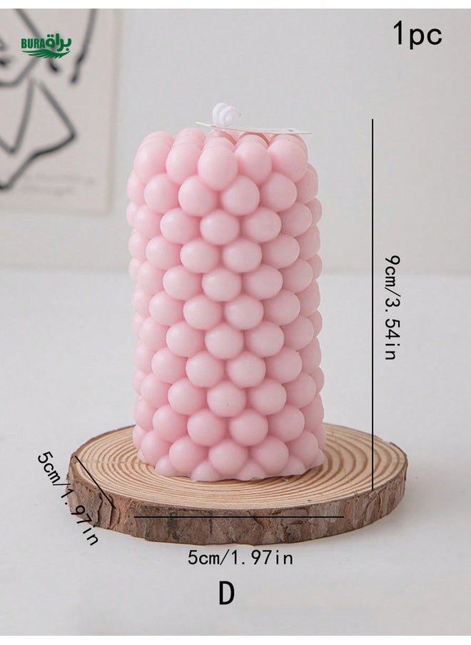 goodfell 1pc Pink Geometric Aromatherapy Candle, Home Decoration, Wedding & Festival Ornament