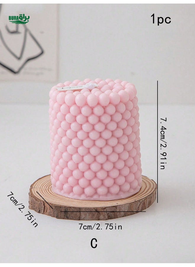 goodfell 1pc Pink Geometric Aromatherapy Candle, Home Decoration, Wedding & Festival Ornament