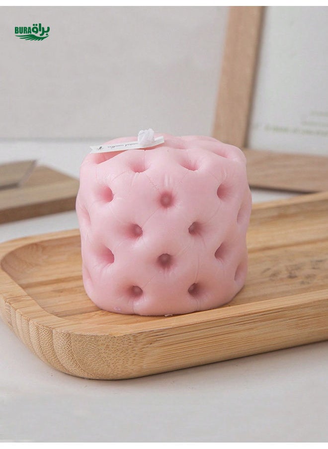 goodfell 1pc Pink Geometric Aromatherapy Candle, Home Decoration, Wedding & Festival Ornament